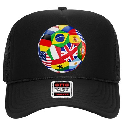 Cool Soccer Ball With World Flags Hat