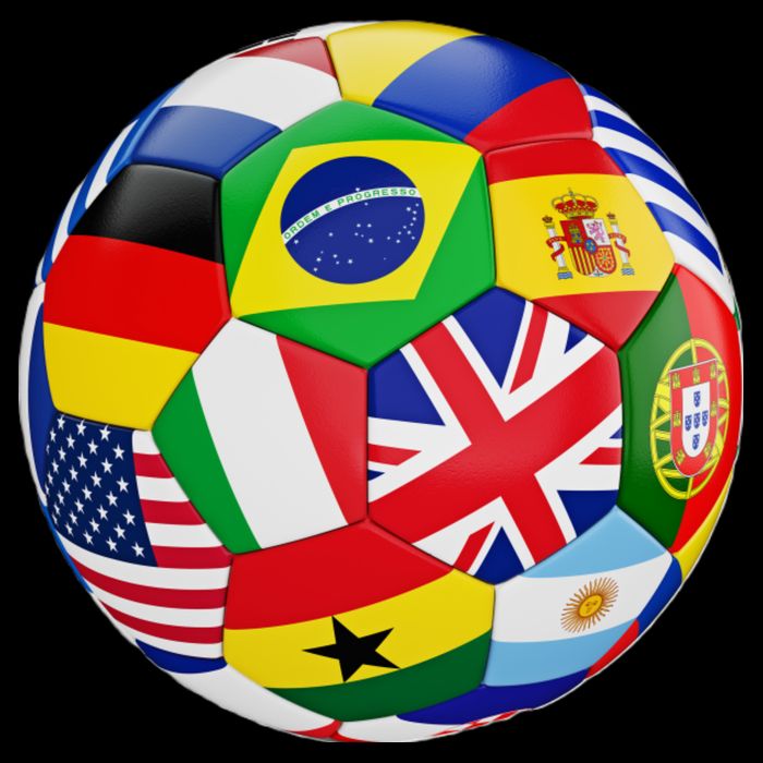 Cool Soccer Ball With World Flags Cropped Pullover Crew