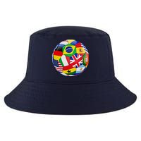 Cool Soccer Ball With World Flags Cool Comfort Performance Bucket Hat