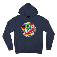 Cool Soccer Ball With World Flags Hoodie