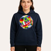 Cool Soccer Ball With World Flags Hoodie