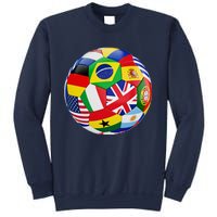 Cool Soccer Ball With World Flags Sweatshirt