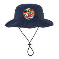 Cool Soccer Ball With World Flags Bucket Hat