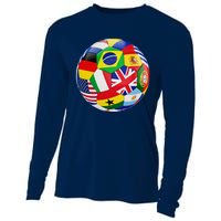 Cool Soccer Ball With World Flags Cooling Performance Long Sleeve Crew