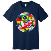 Cool Soccer Ball With World Flags Premium T-Shirt