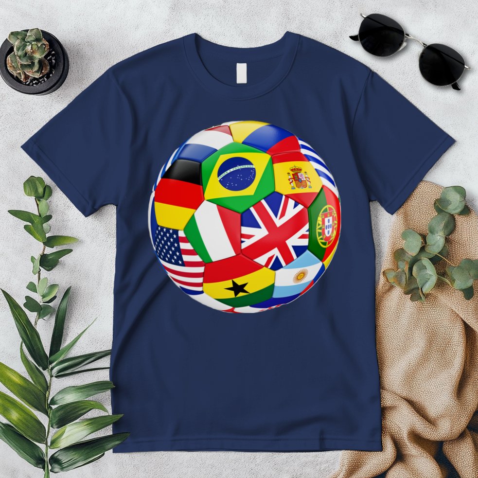 Cool Soccer Ball With World Flags Premium T-Shirt