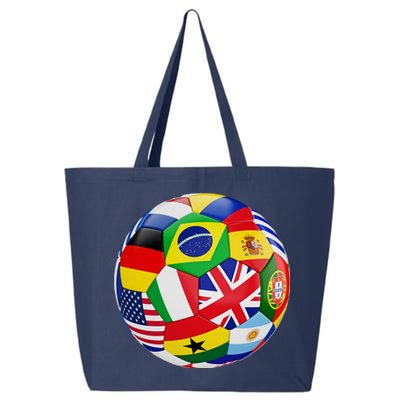 Cool Soccer Ball With World Flags 25L Jumbo Tote