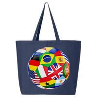 Cool Soccer Ball With World Flags 25L Jumbo Tote