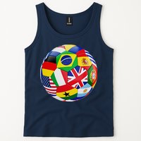 Cool Soccer Ball With World Flags Tank Top