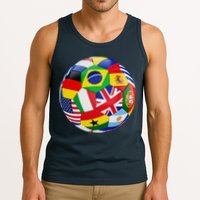 Cool Soccer Ball With World Flags Tank Top