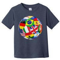 Cool Soccer Ball With World Flags Toddler T-Shirt