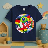 Cool Soccer Ball With World Flags Toddler T-Shirt