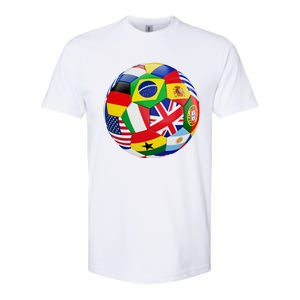 Cool Soccer Ball With World Flags Softstyle CVC T-Shirt