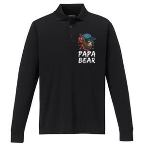 Cool Sunglasses Bear Daddy Animal Family Dad Papa Bear Gift Performance Long Sleeve Polo