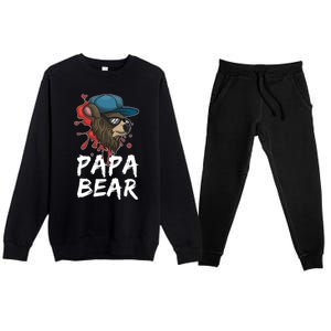 Cool Sunglasses Bear Daddy Animal Family Dad Papa Bear Gift Premium Crewneck Sweatsuit Set