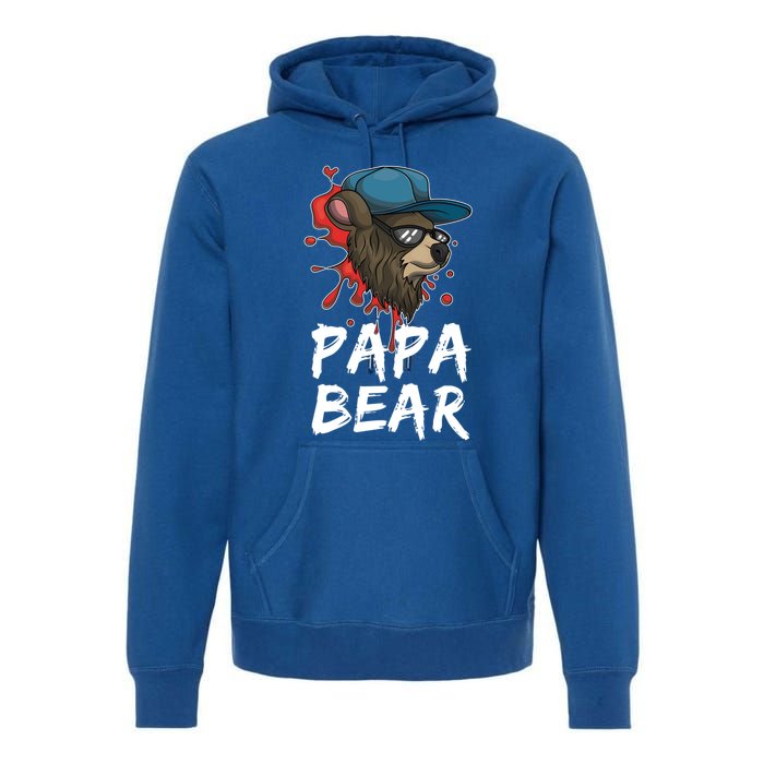 Cool Sunglasses Bear Daddy Animal Family Dad Papa Bear Gift Premium Hoodie