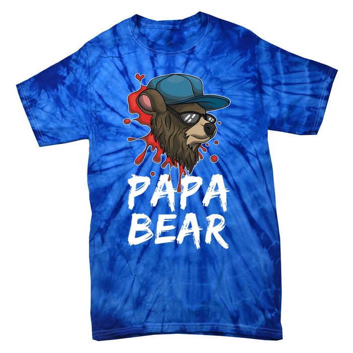 Cool Sunglasses Bear Daddy Animal Family Dad Papa Bear Gift Tie-Dye T-Shirt