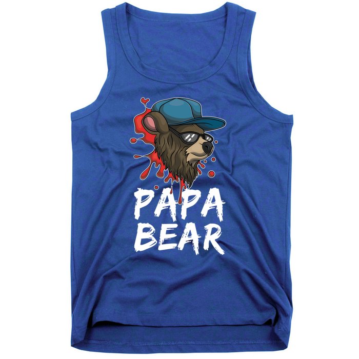 Cool Sunglasses Bear Daddy Animal Family Dad Papa Bear Gift Tank Top