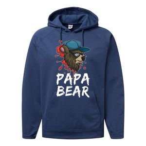 Cool Sunglasses Bear Daddy Animal Family Dad Papa Bear Gift Performance Fleece Hoodie