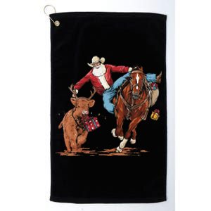 Cowboy Santa Bulldogging Christmas Xmas Platinum Collection Golf Towel