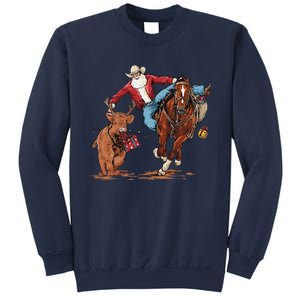 Cowboy Santa Bulldogging Christmas Xmas Sweatshirt