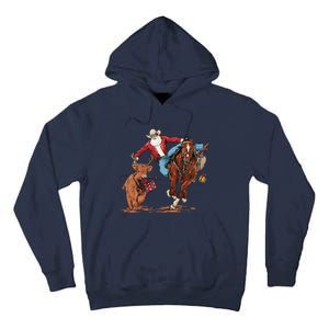 Cowboy Santa Bulldogging Christmas Xmas Tall Hoodie