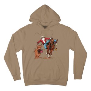 Cowboy Santa Bulldogging Christmas Xmas Hoodie