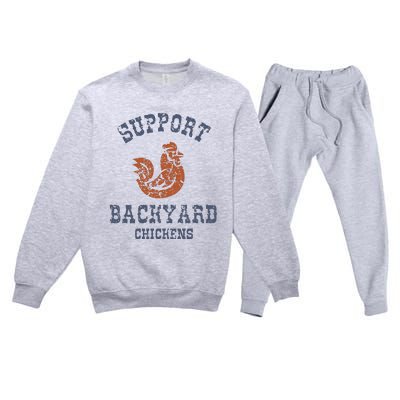 Chicken Support Backyard Casual Chicken Farming Premium Crewneck Sweatsuit Set