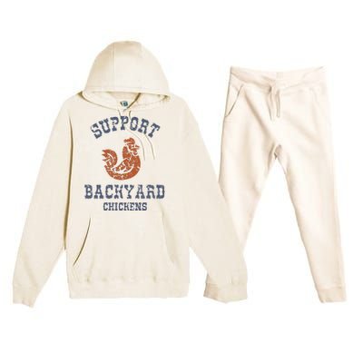 Chicken Support Backyard Casual Chicken Farming Premium Hooded Sweatsuit Set