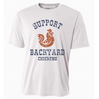 Chicken Support Backyard Casual Chicken Farming Cooling Performance Crew T-Shirt