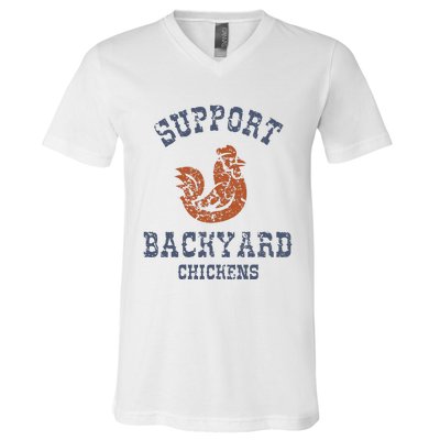 Chicken Support Backyard Casual Chicken Farming V-Neck T-Shirt