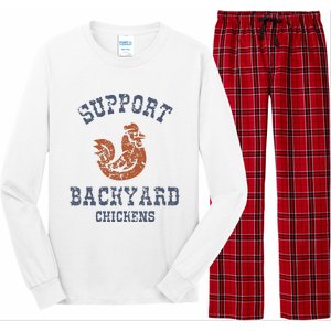 Chicken Support Backyard Casual Chicken Farming Long Sleeve Pajama Set