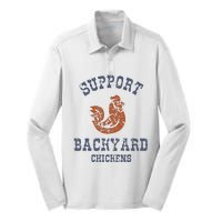 Chicken Support Backyard Casual Chicken Farming Silk Touch Performance Long Sleeve Polo