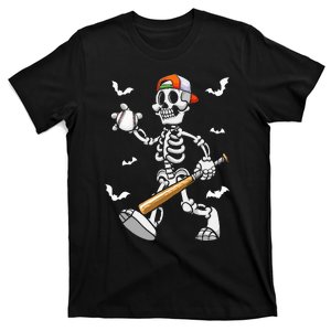 Cool Skeleton Baseball Lover Halloween Baseball Player T-Shirt