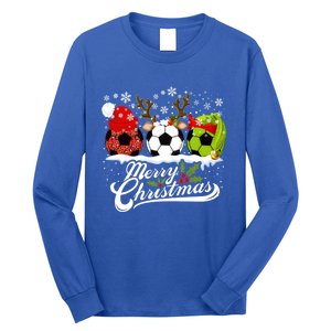 Christmas Soccer Ball Santa Hat Elf Reindeer Funny Xmas Gift Long Sleeve Shirt