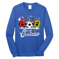 Christmas Soccer Ball Santa Hat Elf Reindeer Funny Xmas Gift Long Sleeve Shirt