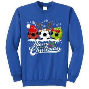 Christmas Soccer Ball Santa Hat Elf Reindeer Funny Xmas Gift Sweatshirt