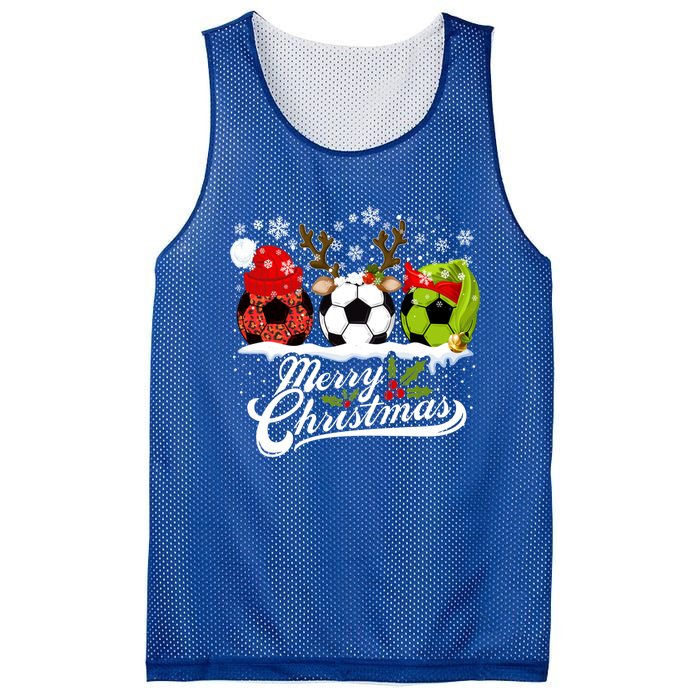 Christmas Soccer Ball Santa Hat Elf Reindeer Funny Xmas Gift Mesh Reversible Basketball Jersey Tank