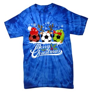 Christmas Soccer Ball Santa Hat Elf Reindeer Funny Xmas Gift Tie-Dye T-Shirt