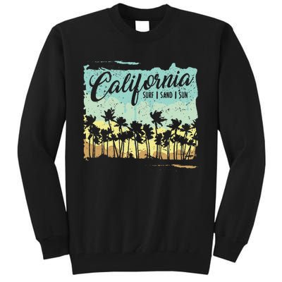 California Surfing Beach Summer Vintage Retro Surf Gift Tall Sweatshirt