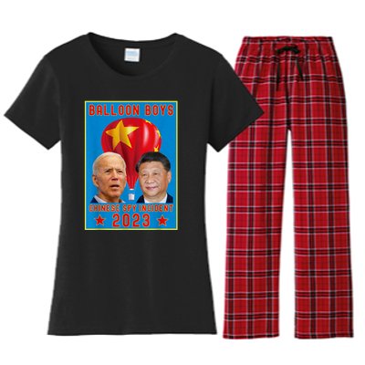 Chinese Surveillance Balloon Joe Biden Vs Xi Jinping Women's Flannel Pajama Set