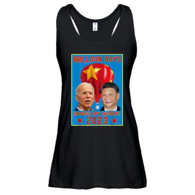 Chinese Surveillance Balloon Joe Biden Vs Xi Jinping Ladies Essential Flowy Tank