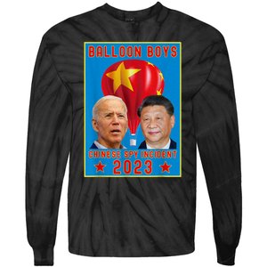 Chinese Surveillance Balloon Joe Biden Vs Xi Jinping Tie-Dye Long Sleeve Shirt