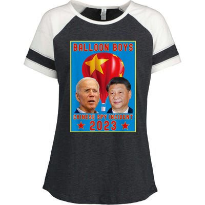 Chinese Surveillance Balloon Joe Biden Vs Xi Jinping Enza Ladies Jersey Colorblock Tee