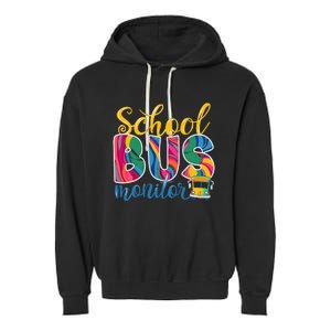 Cute School Bus Monitor Garment-Dyed Fleece Hoodie