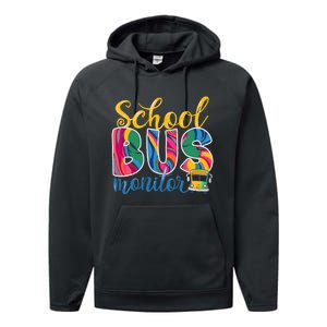 Cute School Bus Monitor Performance Fleece Hoodie