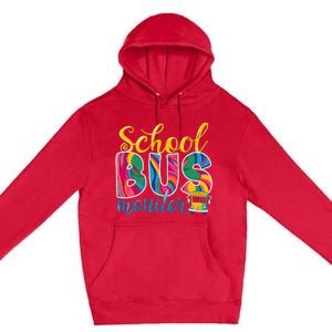 Cute School Bus Monitor Premium Pullover Hoodie