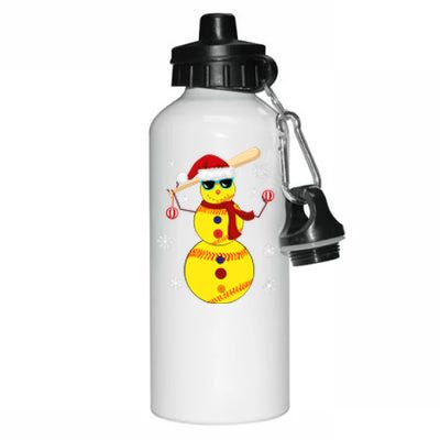 Christmas Softball Bat Snow Santa Snowflake Cool Gift Aluminum Water Bottle