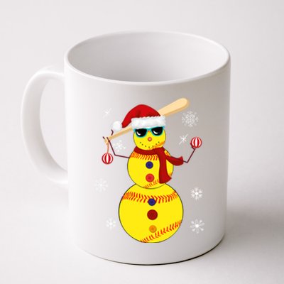 Christmas Softball Bat Snow Santa Snowflake Cool Gift Coffee Mug