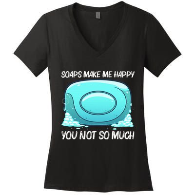 Cute Soap Bar Soap Maker Dealer Making Women's V-Neck T-Shirt